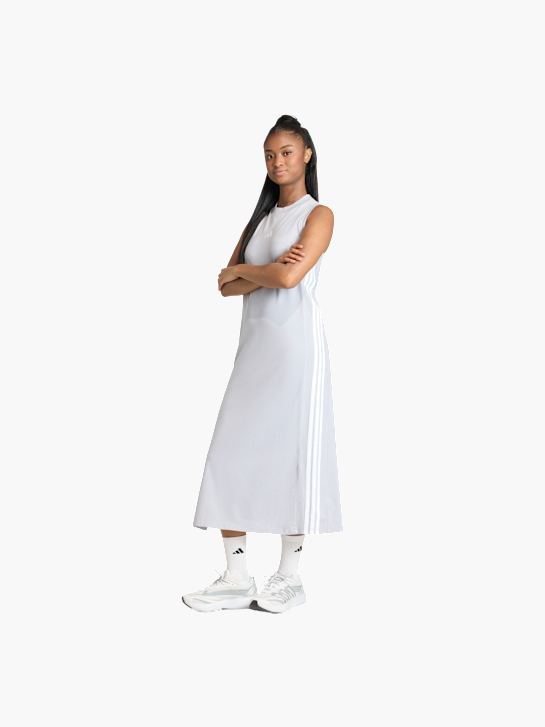 adidas Essentials 3-Streifen Long Racerback Kleid Hellgrau 156471 2