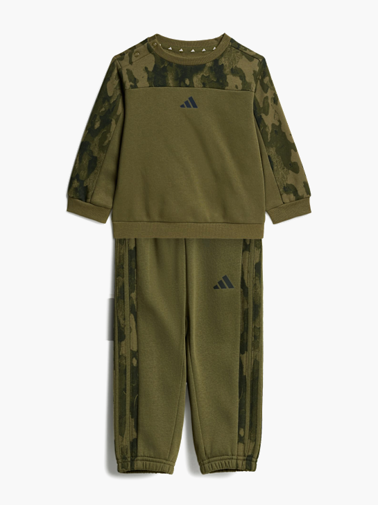adidas Seasonal Essentials Camo Kids Jogginganzug, Fleece Grün 168634 1