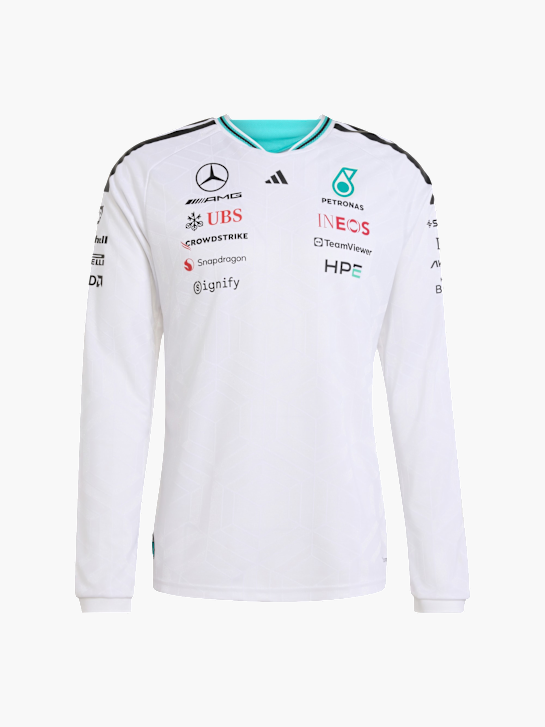 adidas MERCEDES - AMG PETRONAS FORMULA 1 TEAM AUTHENTIC LANGÄRMELIGES FAHRERTRIKOT Weiß 157357 1