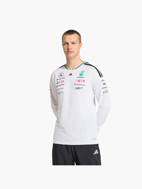 adidas MERCEDES - AMG PETRONAS FORMULA 1 TEAM AUTHENTIC LANGÄRMELIGES FAHRERTRIKOT Weiß 157357 2