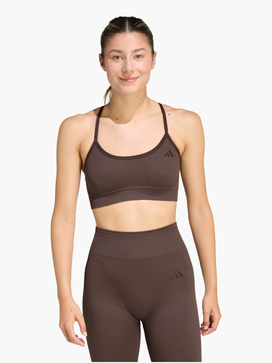 adidas Workout Essentials leicht stützender Strick-BH Braun 169457 3