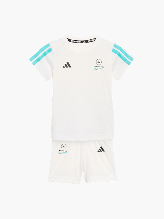 adidas MERCEDES-AMG PETRONAS FORMULA 1 TEAM DNA BABY KURZARM-JOGGINGANZUG Weiß 157276 1