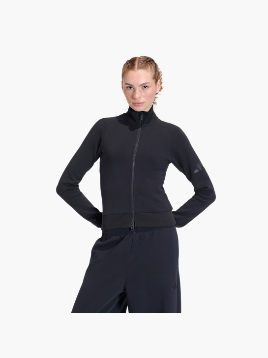 adidas Soft Lux Trainingsjacke, schmal geschnitten Schwarz 156073 2