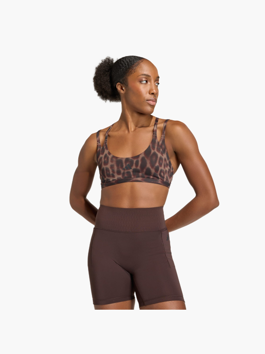 adidas Optime Leopard Träger-BH mit leichtem Halt Braun 157379 3