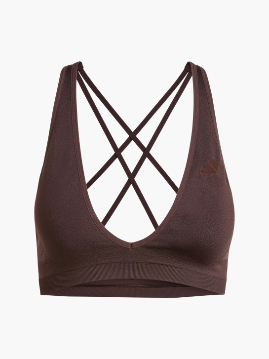 adidas Workout Essentials Knit Light Support BH Braun 157366 1