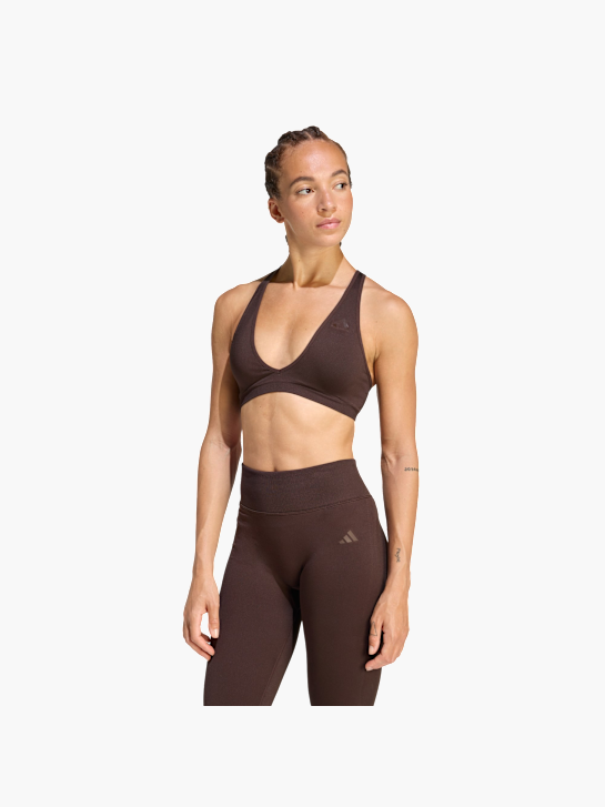 adidas Workout Essentials Knit Light Support BH Braun 157366 3