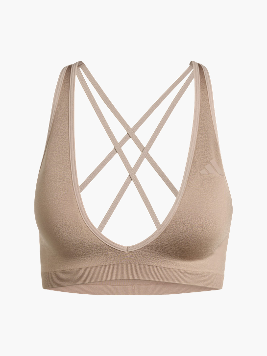 adidas Workout Essentials Knit Light Support BH Braun 157367 1