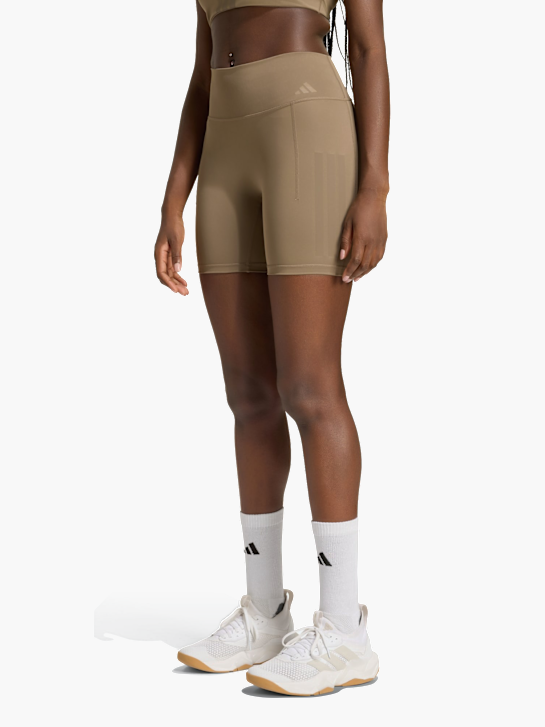adidas Optime Workout 3-Streifen kurze Leggings Beige 169637 2