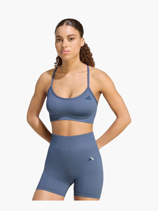 adidas Workout Essentials leicht stützender Strick-BH Blau 169458 3