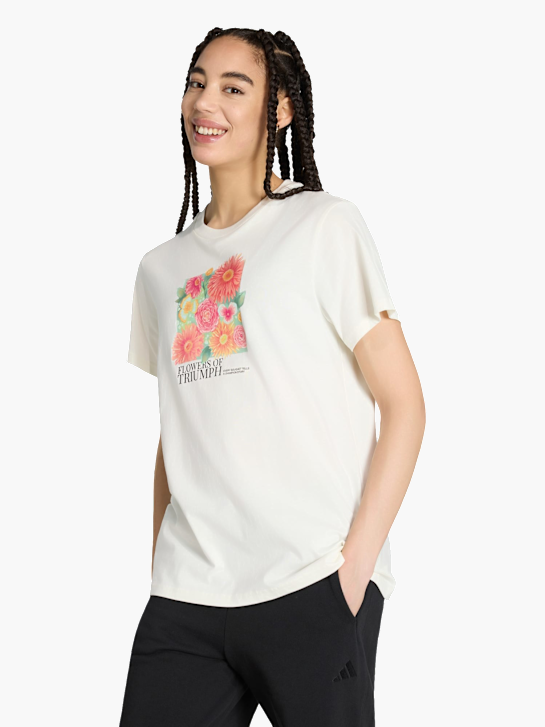 adidas LOCKER GESCHNITTENES FLORAL GRAFIK T-SHIRT 2 Weiß 168615 2