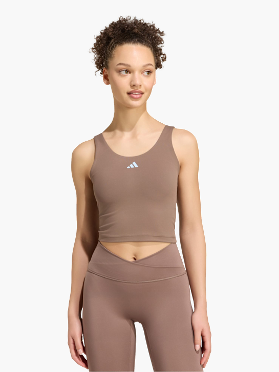 adidas 3-Streifen Studio All Me Tanktop, leicht stützend Braun 169469 2