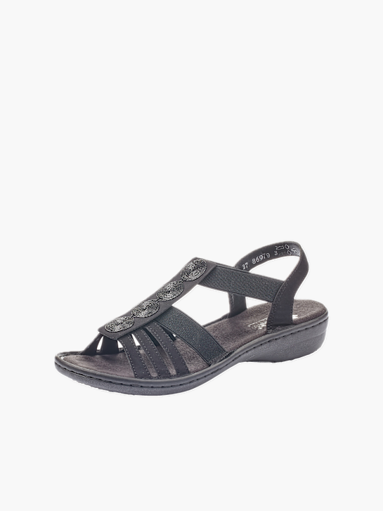 Rieker Damen Riemchensandalen Schwarz 137228 1