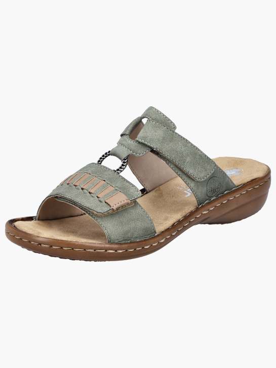 Rieker Damen Pantoletten Grün 137230 2