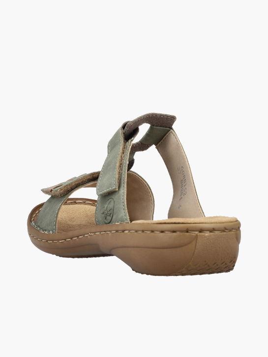 Rieker Damen Pantoletten Grün 137230 3