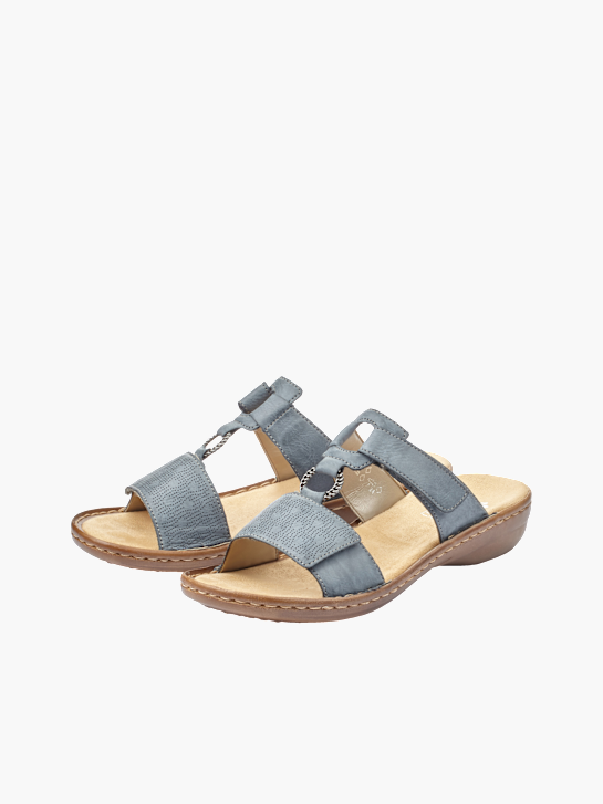 Rieker Damen Pantoletten Blau 137232 4