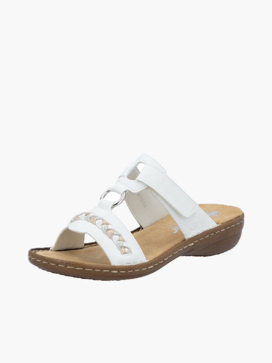 Rieker Damen Pantoletten Weiß 137234 2