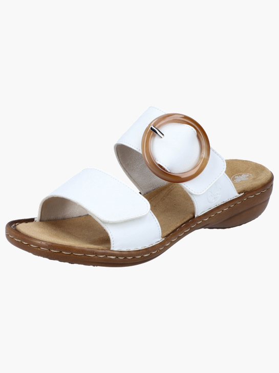 Rieker Damen Pantoletten Weiß 137236 2