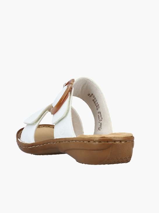 Rieker Damen Pantoletten Weiß 137236 3