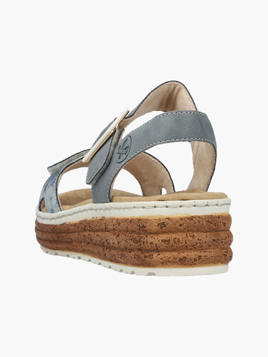 Rieker Damen Keilsandaletten Blau 137256 3