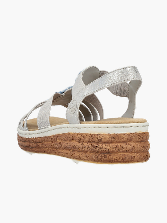 Rieker Damen Keilsandaletten Silber 137259 3