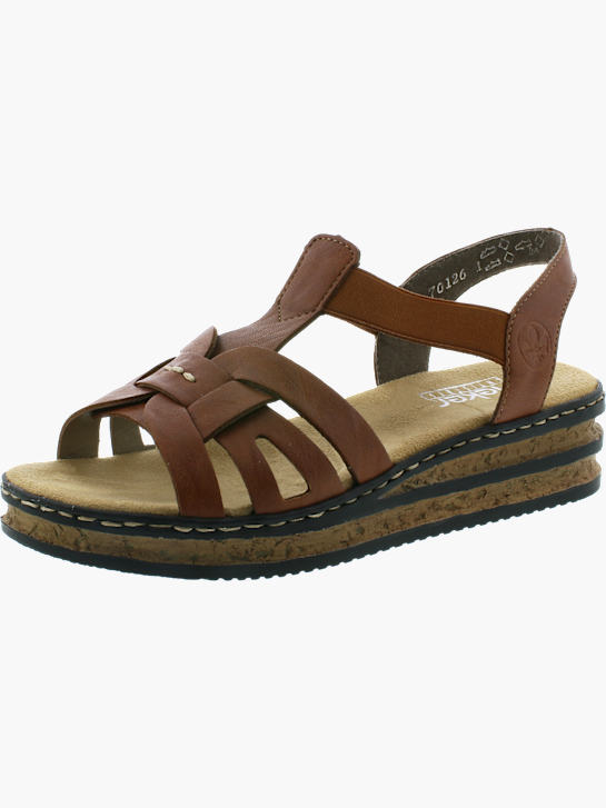 Rieker Damen Keilsandaletten Braun 143642 2