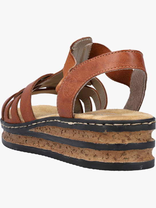 Rieker Damen Keilsandaletten Braun 143642 3