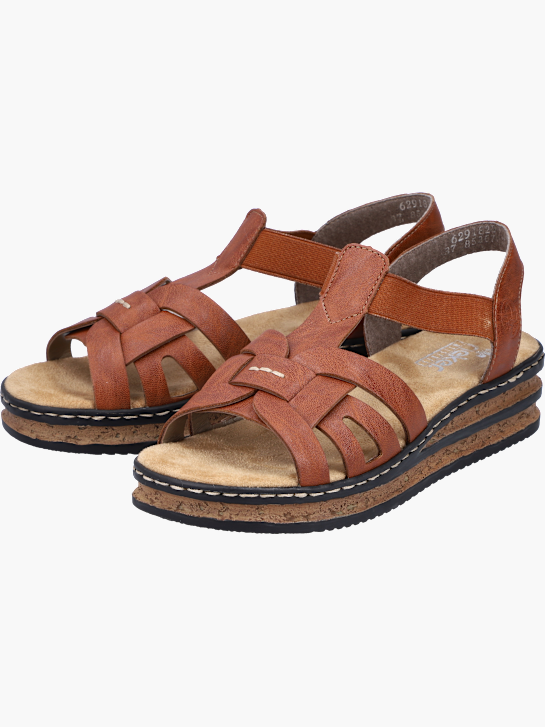 Rieker Damen Keilsandaletten Braun 143642 4