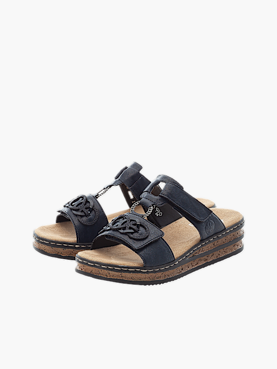 Rieker Damen Pantoletten Blau 137274 4