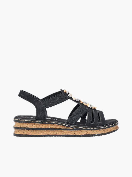 Rieker Damen Keilsandaletten Schwarz 137275 1
