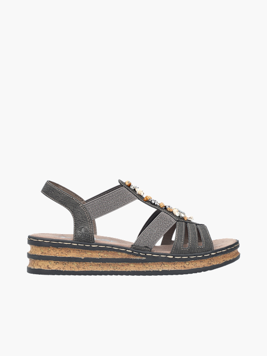 Rieker Damen Keilsandaletten Grau 137276 1