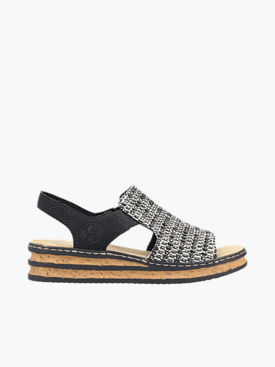 Rieker Damen Keilsandaletten Schwarz 137280 1