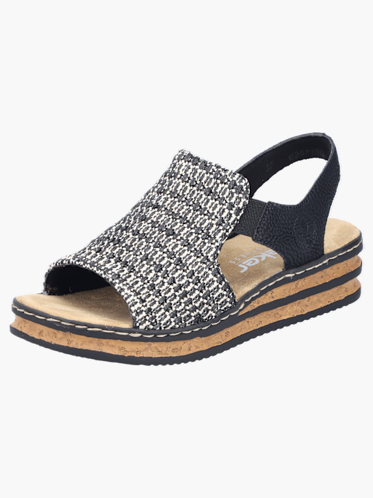 Rieker Damen Keilsandaletten Schwarz 137280 2