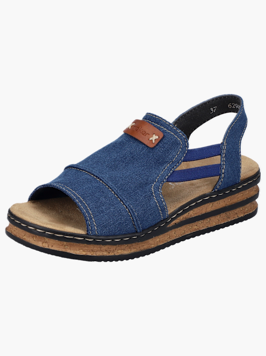 Rieker Damen Keilsandaletten Blau 131197 2