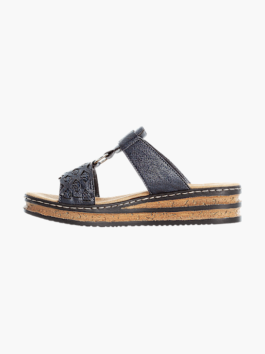 Rieker Damen Pantoletten Blau 137266 3