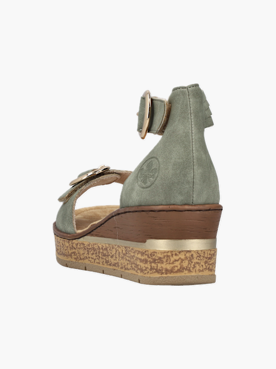 Rieker Damen Keilsandaletten Grün 137289 3