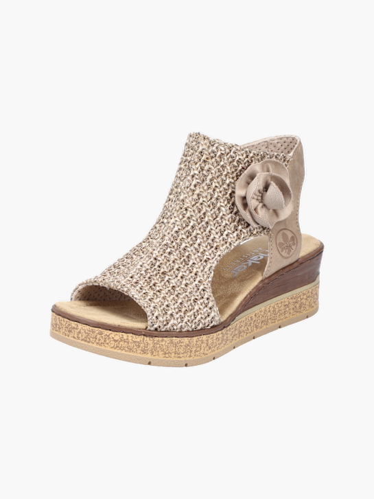 Rieker Damen Keilsandaletten Beige 137290 2