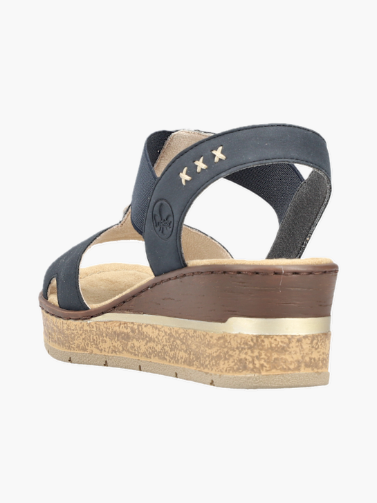 Rieker Damen Keilsandaletten Blau 137291 3