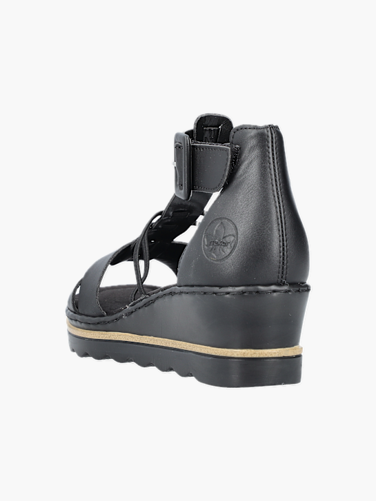 Rieker Damen Keilsandaletten Schwarz 137343 3