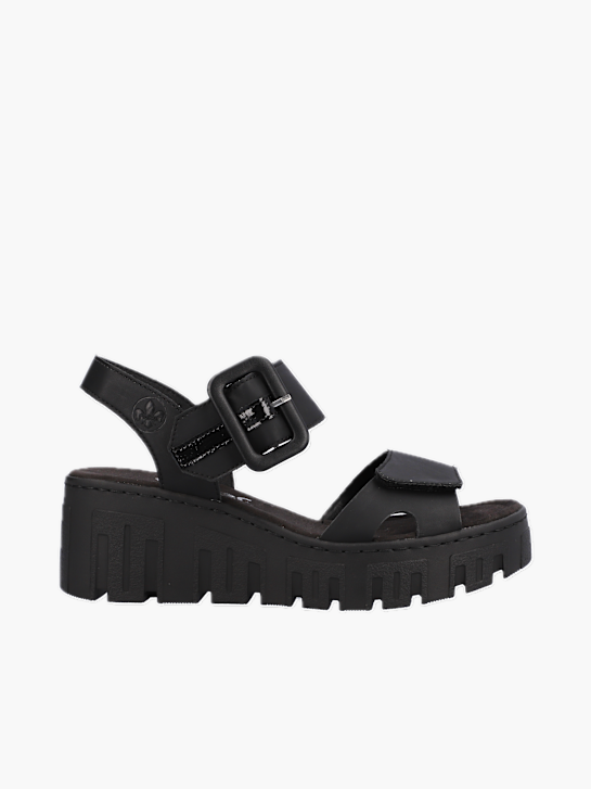 Rieker Damen Keilsandaletten Schwarz 137349 1
