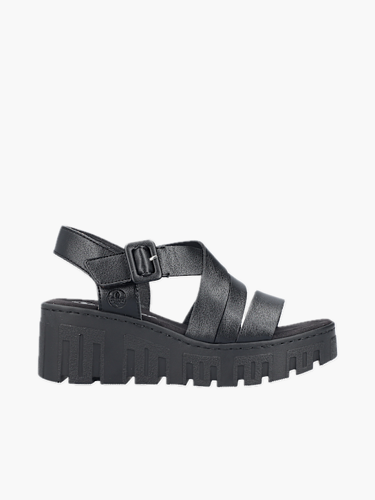 Rieker Damen Keilsandaletten Schwarz 137350 1