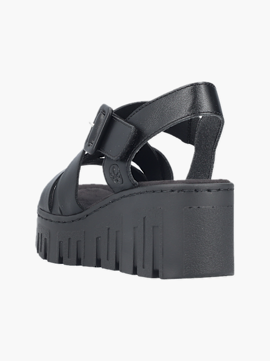 Rieker Damen Keilsandaletten Schwarz 137350 3