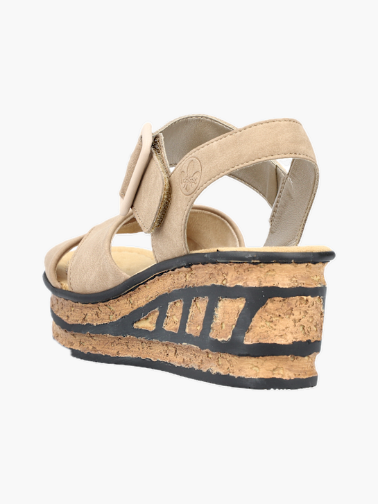 Rieker Damen Keilsandaletten Beige 137353 2