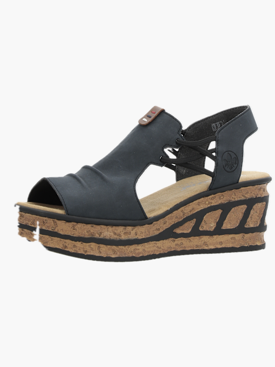 Rieker Damen Keilsandaletten Blau 137354 2