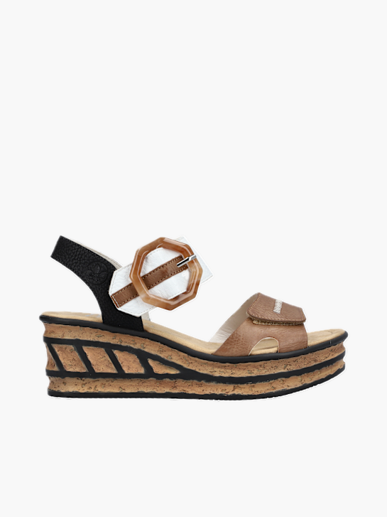 Rieker Damen Keilsandaletten Beige 137355 1