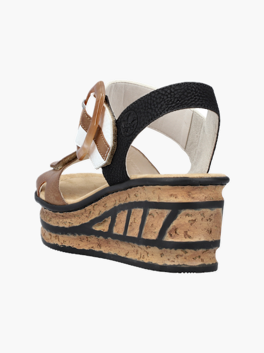 Rieker Damen Keilsandaletten Beige 137355 3