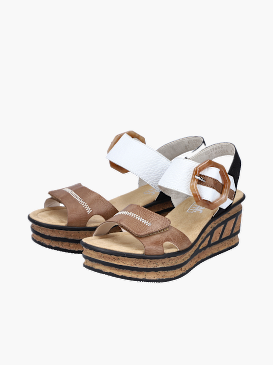 Rieker Damen Keilsandaletten Beige 137355 4