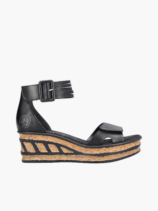 Rieker Damen Keilsandaletten Schwarz 131280 1