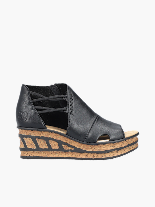 Rieker Damen Keilsandaletten Schwarz 137359 1