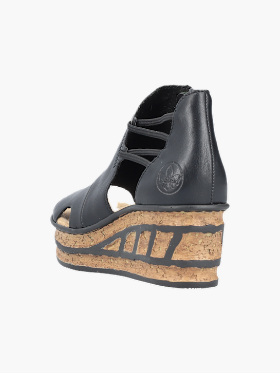 Rieker Damen Keilsandaletten Schwarz 137359 3