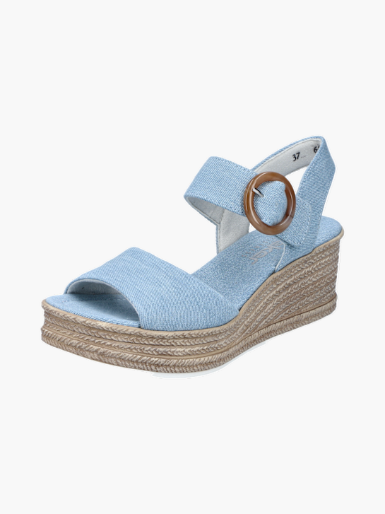 Rieker Damen Keilsandaletten Blau 137360 2